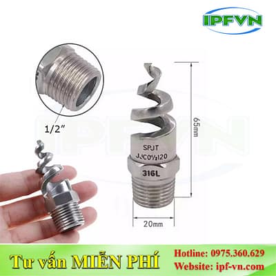 Béc Phun Nước DN20 Inox 316L Dạng Xoắn-3