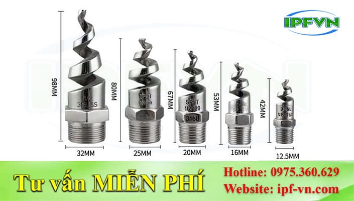 Béc Phun Nước DN20 Inox 316L Dạng Xoắn-5